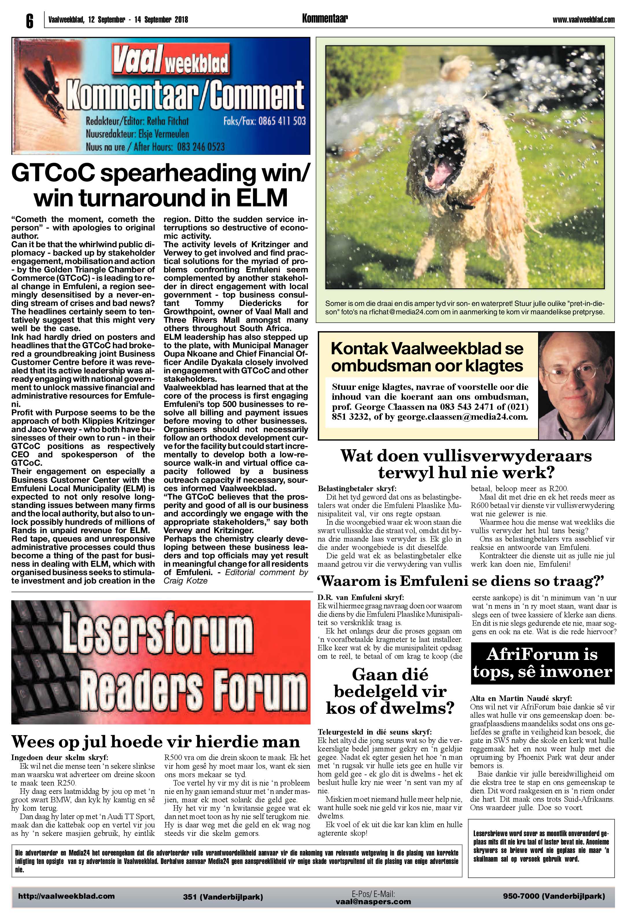 Vaalweekblad 12 – 14 September 2018 page 6