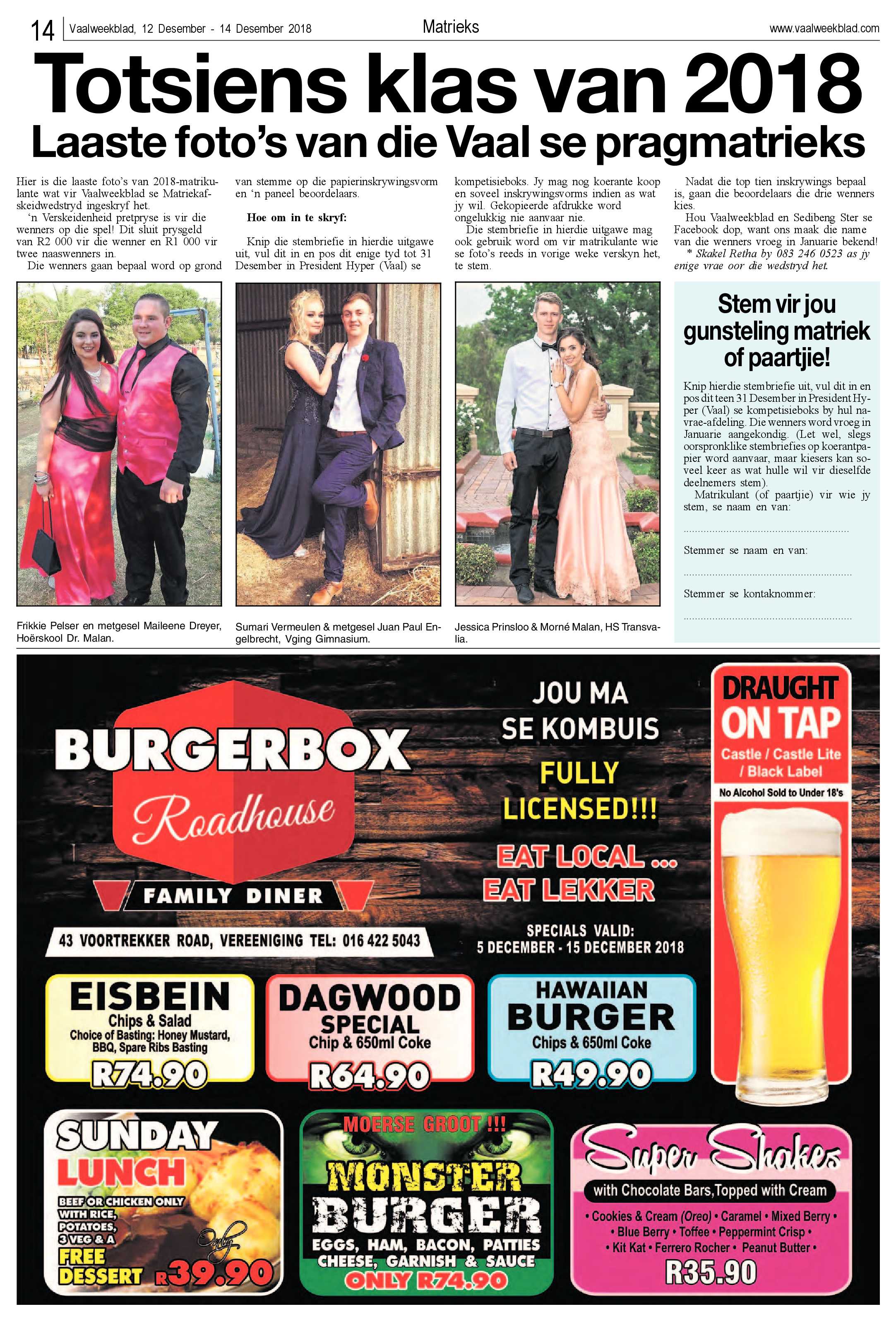 Vaalweekblad 12 – 15 December 2018 page 14