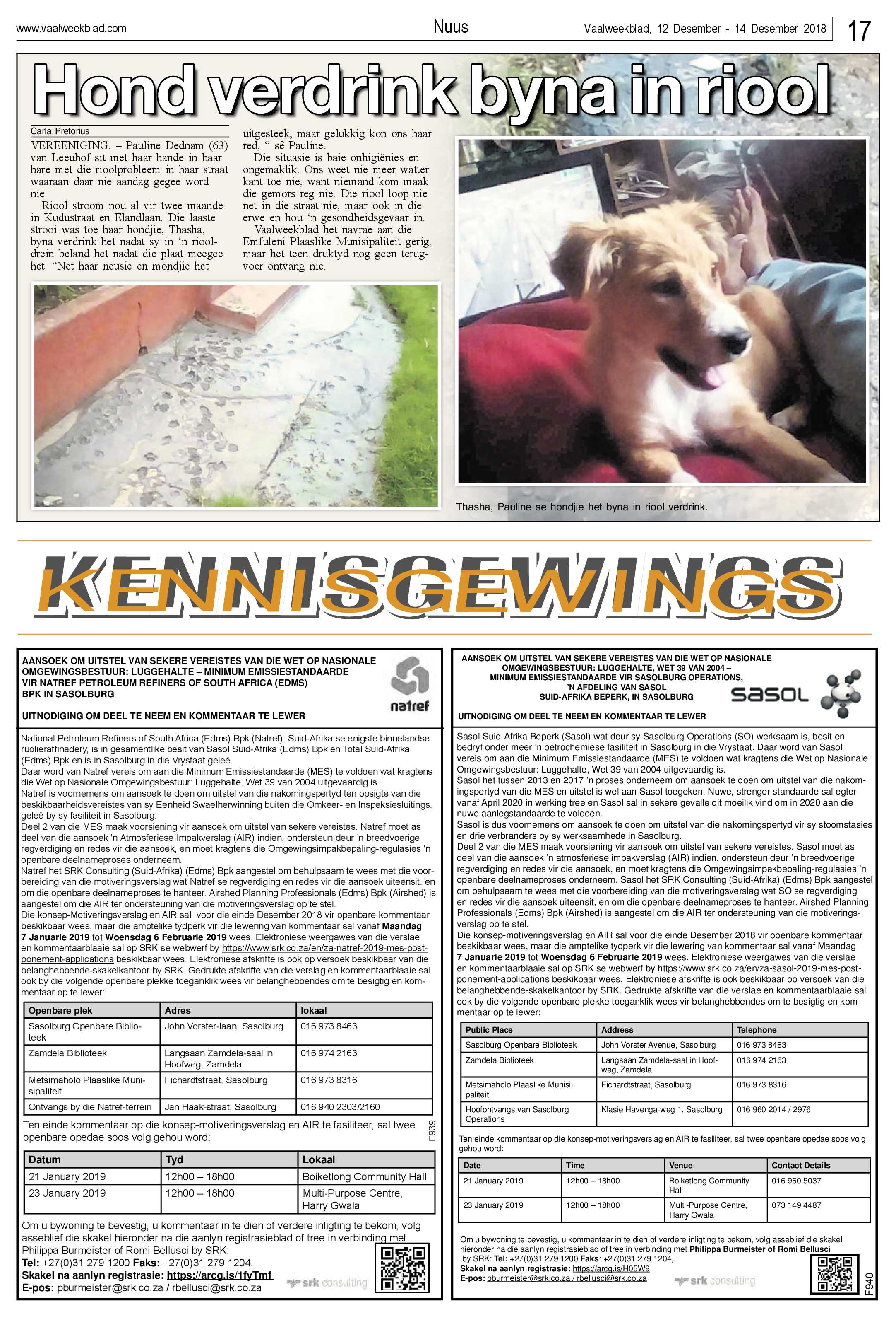 Vaalweekblad 12 – 15 December 2018 page 17
