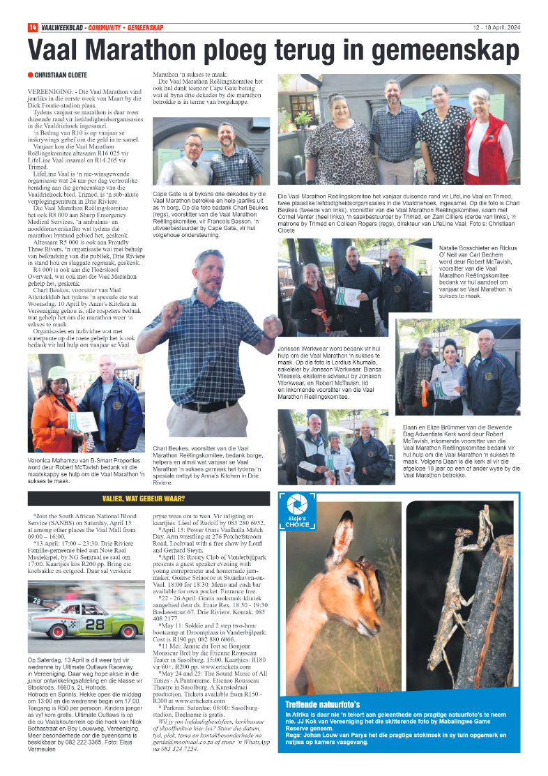 Vaalweekblad 12 – 18 April, 2024 page 14