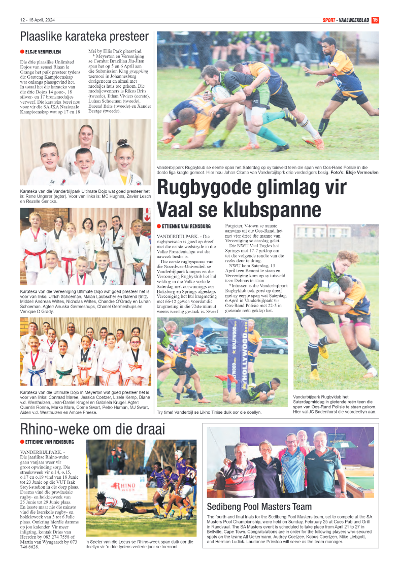Vaalweekblad 12 – 18 April, 2024 page 15