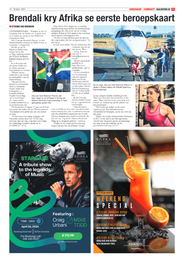 Vaalweekblad 12 – 18 April, 2024 page 5