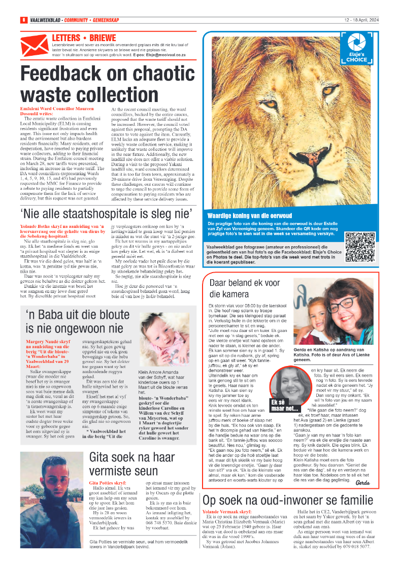 Vaalweekblad 12 – 18 April, 2024 page 6