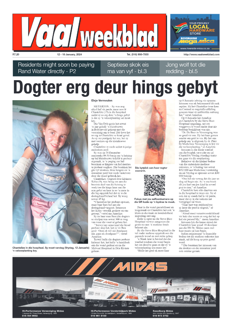 Vaalweekblad, 12 – 18 January, 2024 page 1