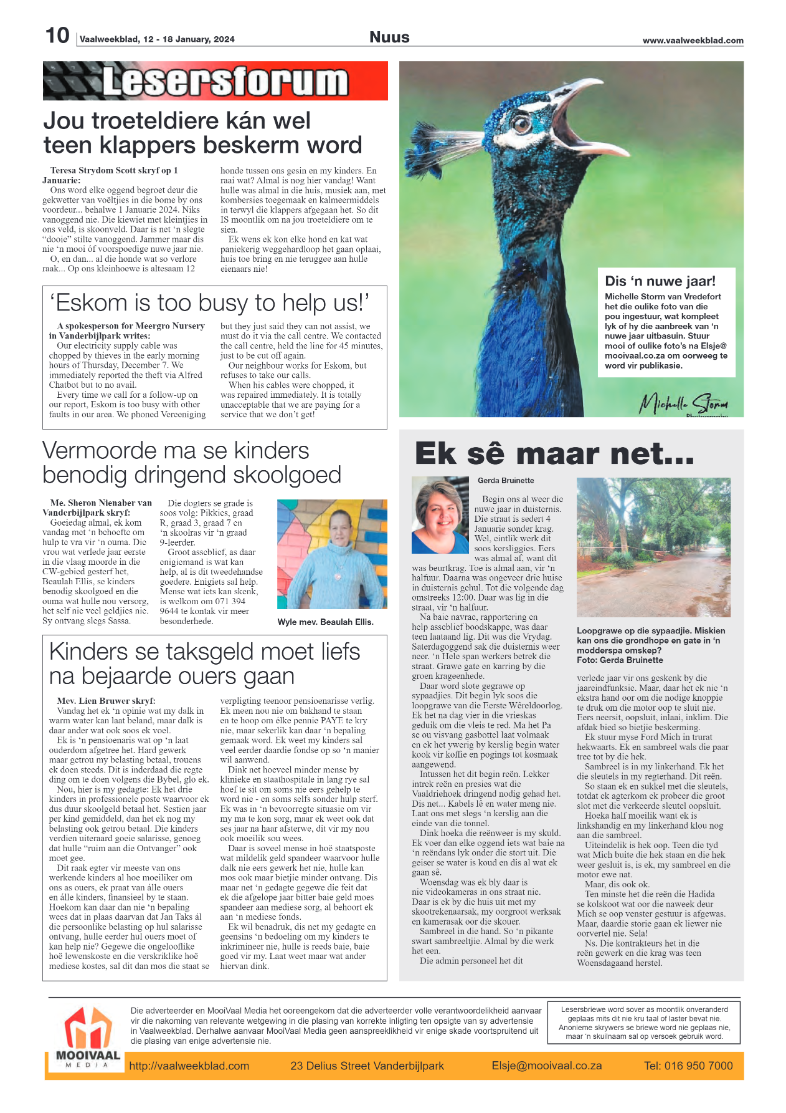 Vaalweekblad, 12 – 18 January, 2024 page 10