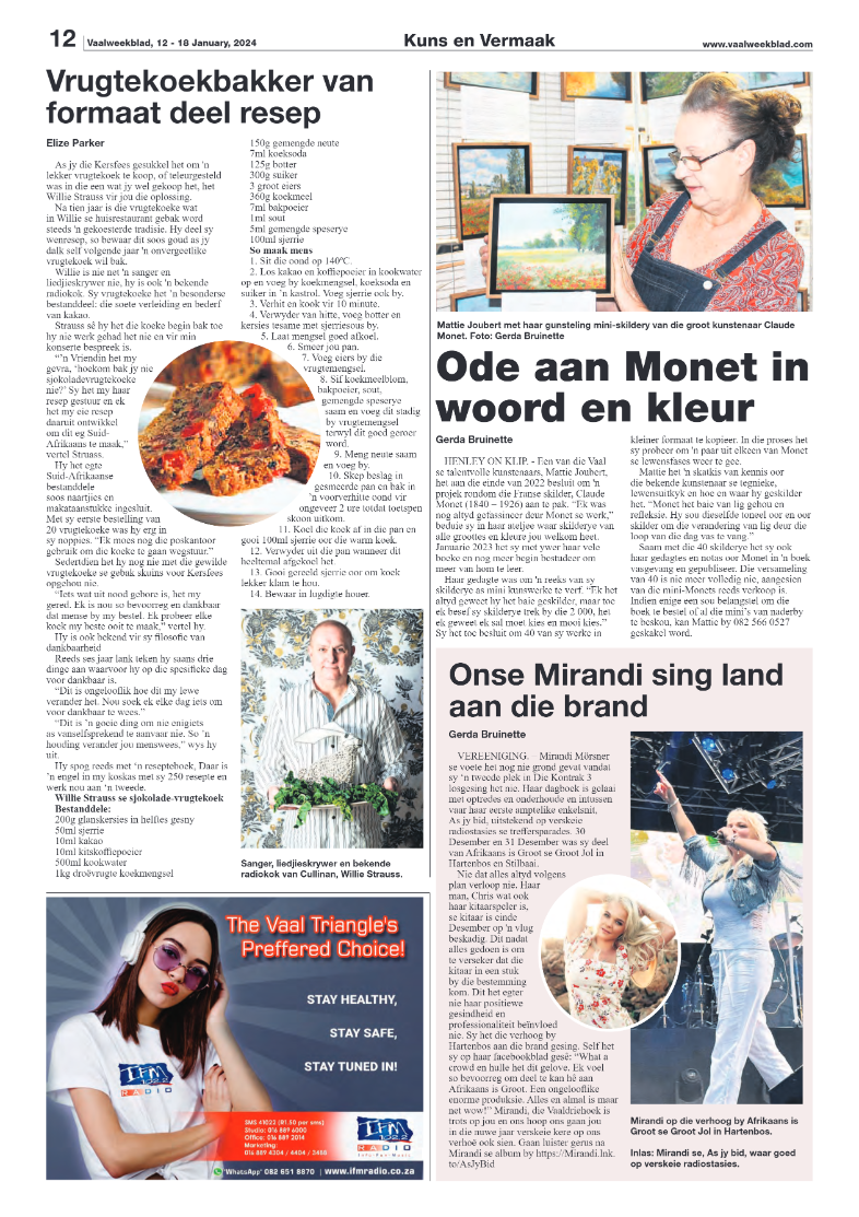 Vaalweekblad, 12 – 18 January, 2024 page 12