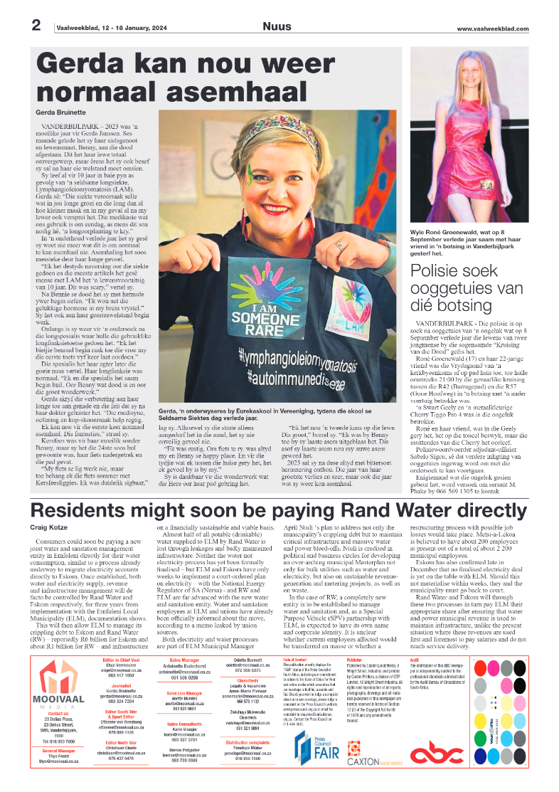 Vaalweekblad, 12 – 18 January, 2024 page 2