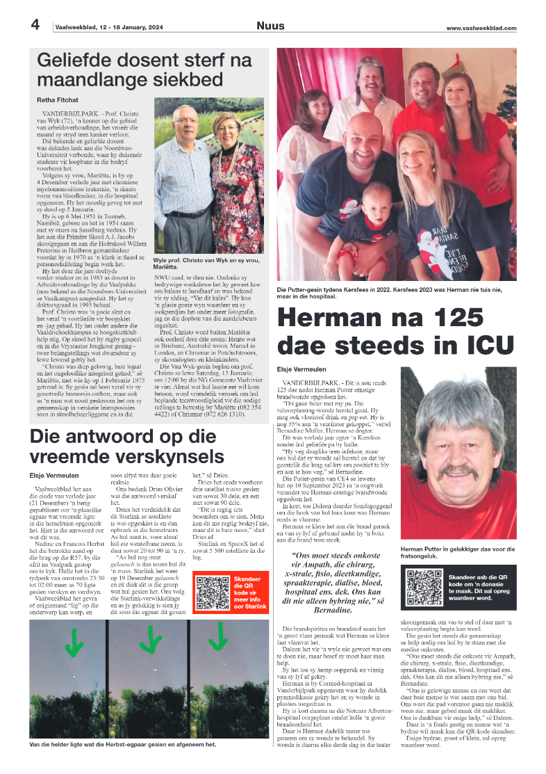 Vaalweekblad, 12 – 18 January, 2024 page 4