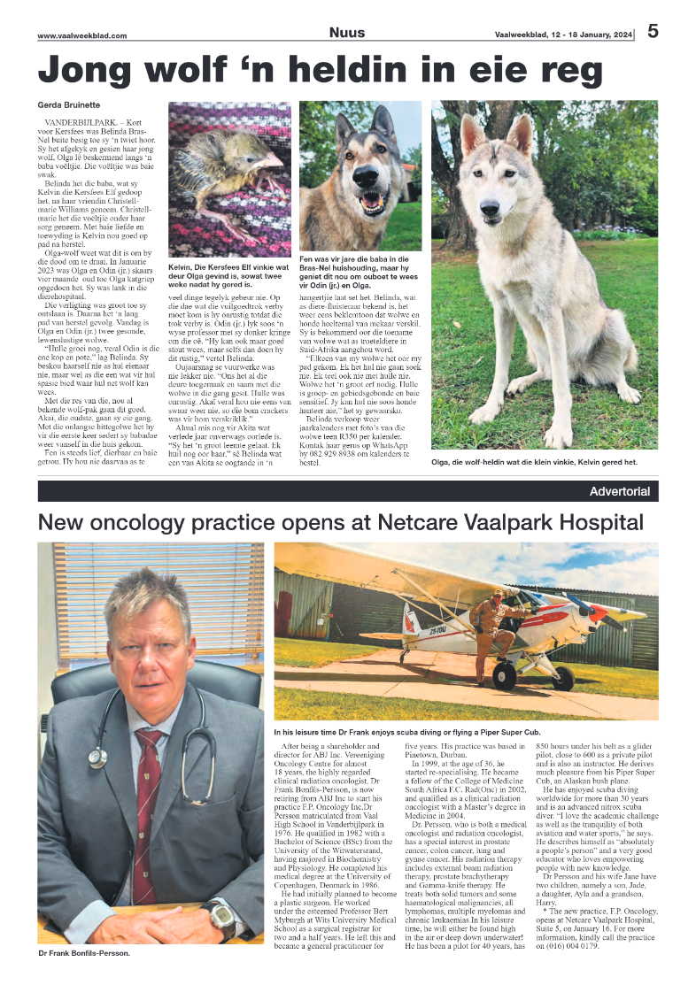 Vaalweekblad, 12 – 18 January, 2024 page 5