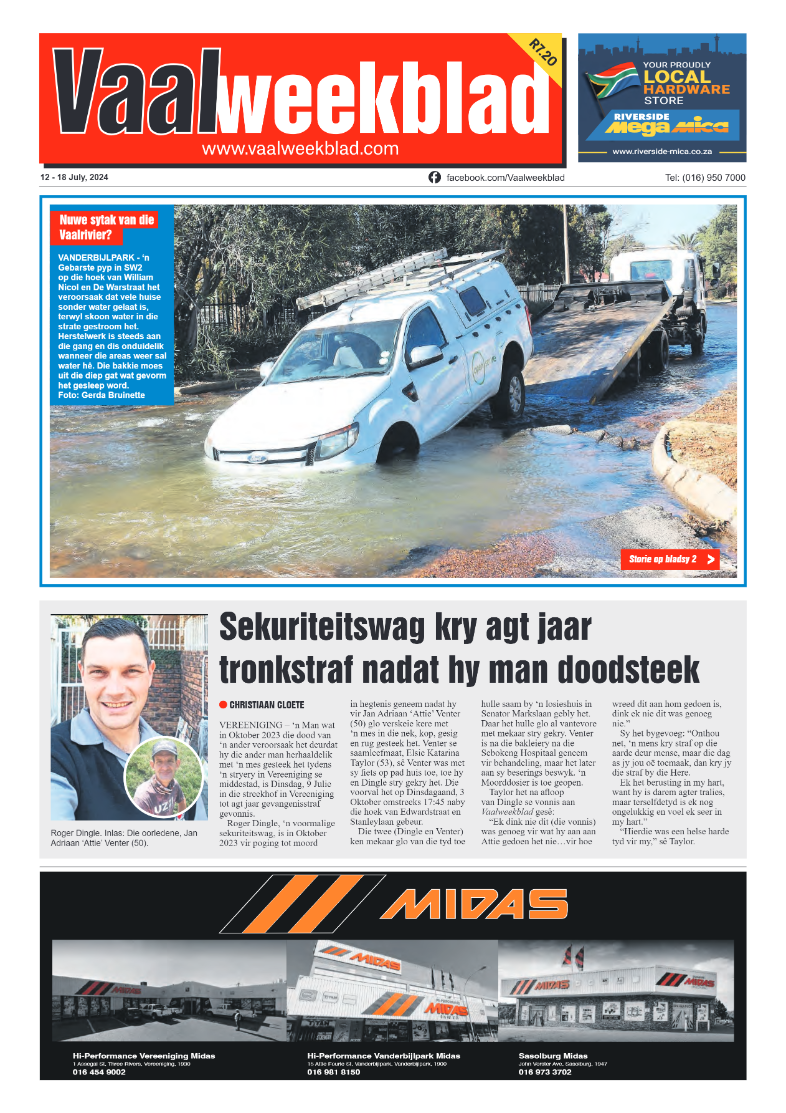 Vaalweekblad 12 – 18 July, 2024 page 1