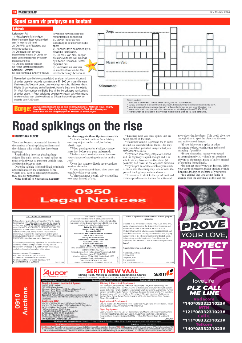 Vaalweekblad 12 – 18 July, 2024 page 18