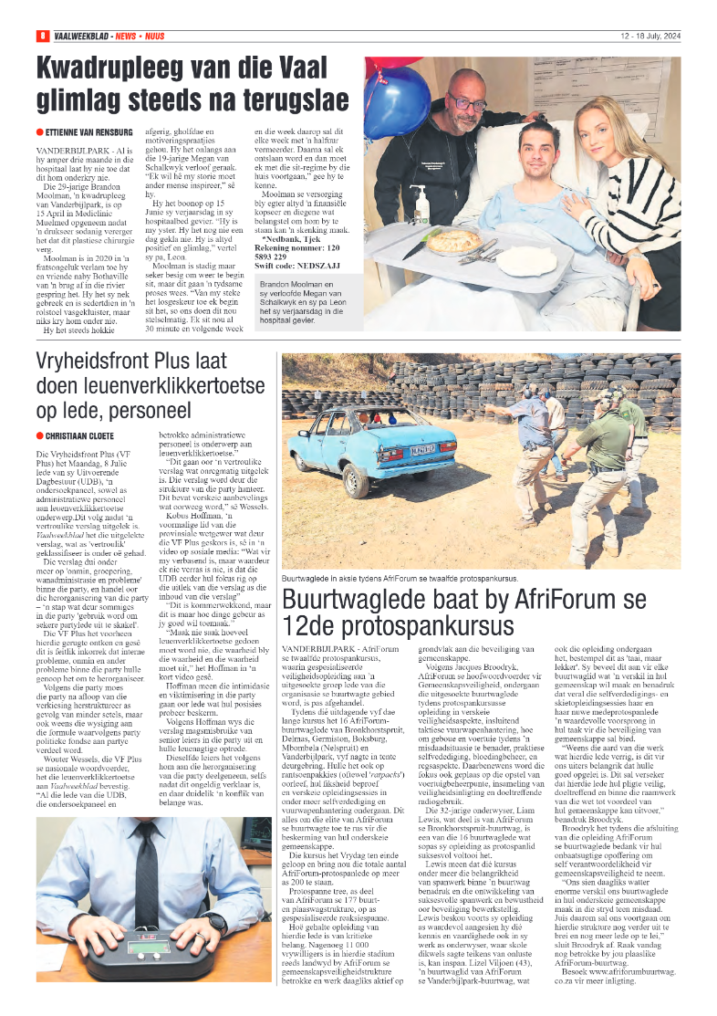 Vaalweekblad 12 – 18 July, 2024 page 8