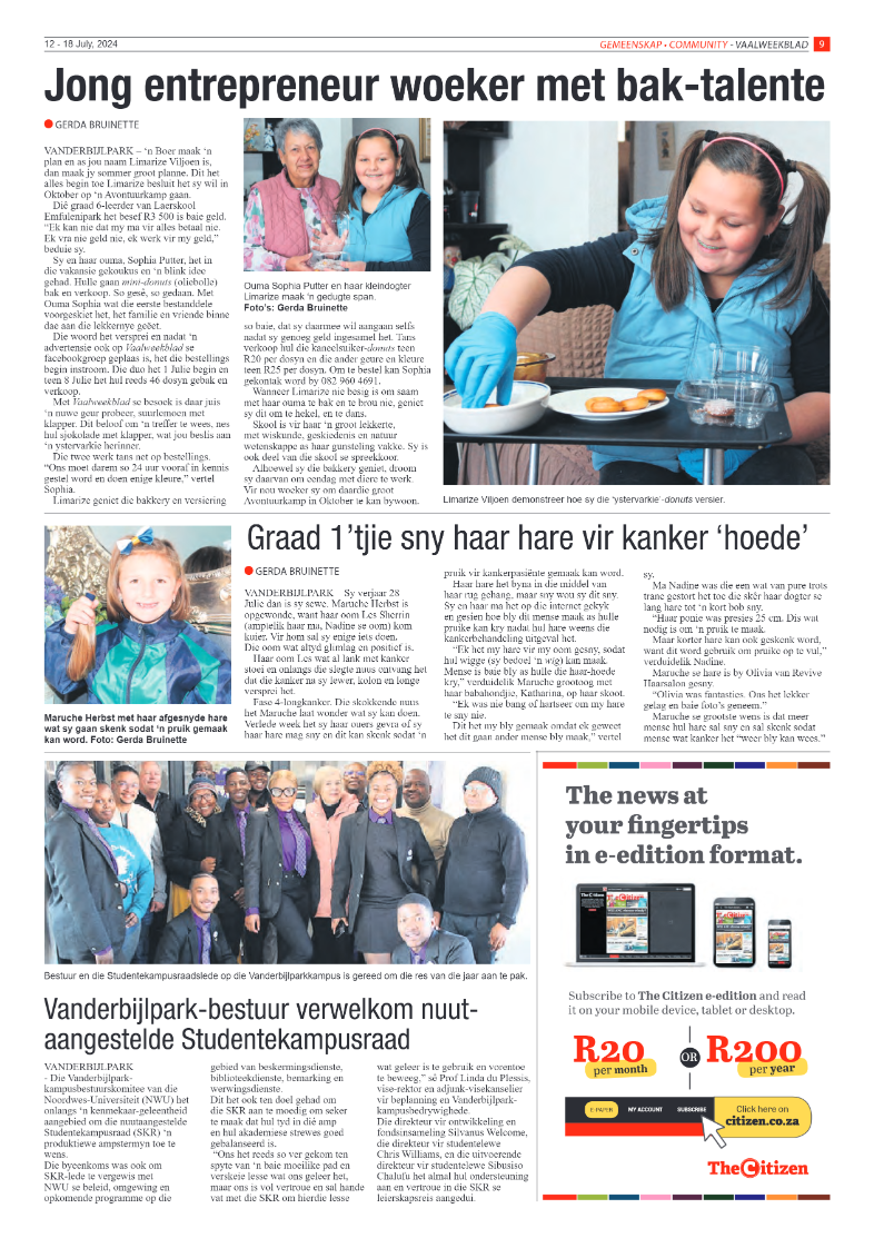 Vaalweekblad 12 – 18 July, 2024 page 9