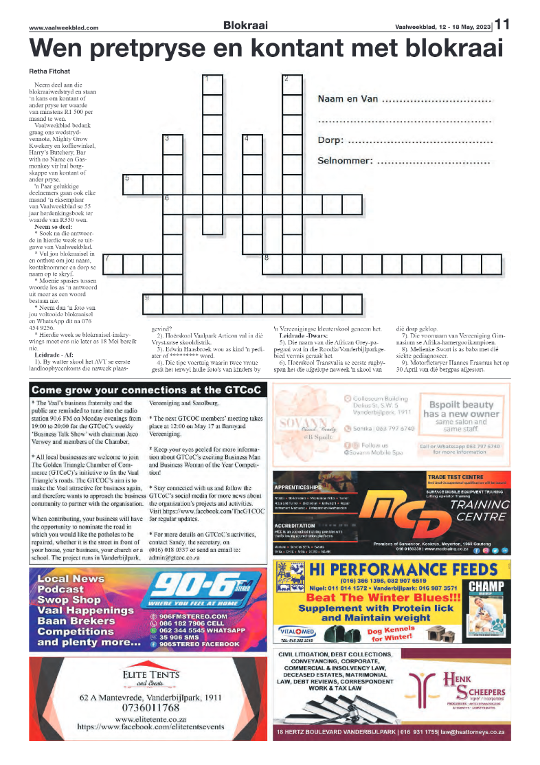 Vaalweekblad, 12 – 18 May, 2023 page 11