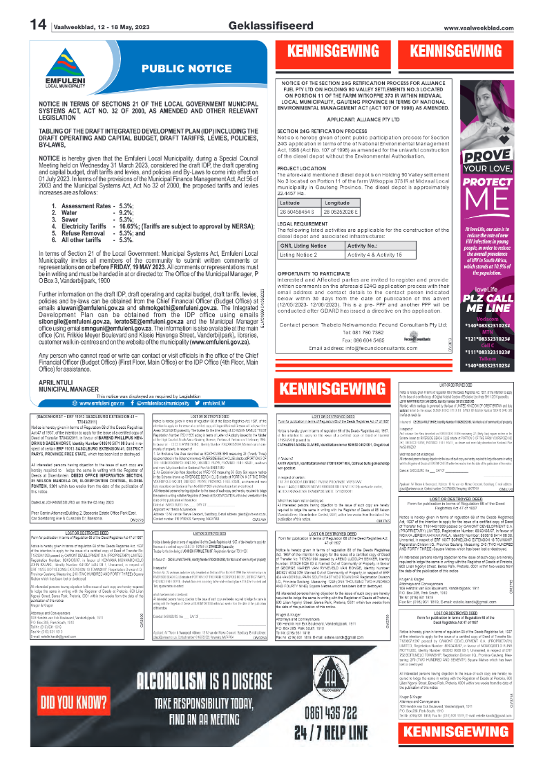 Vaalweekblad, 12 – 18 May, 2023 page 14