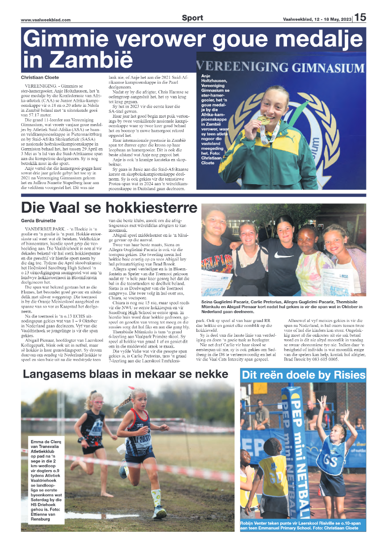 Vaalweekblad, 12 – 18 May, 2023 page 15