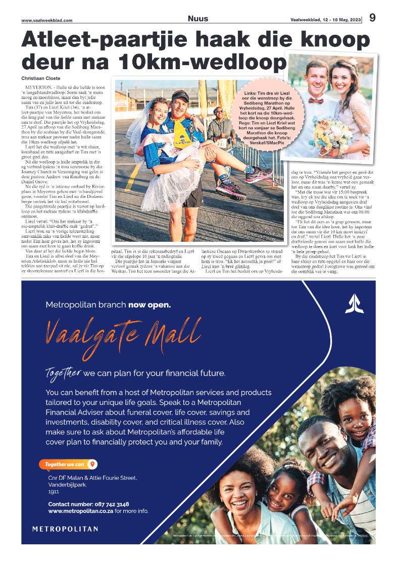 Vaalweekblad, 12 – 18 May, 2023 page 9