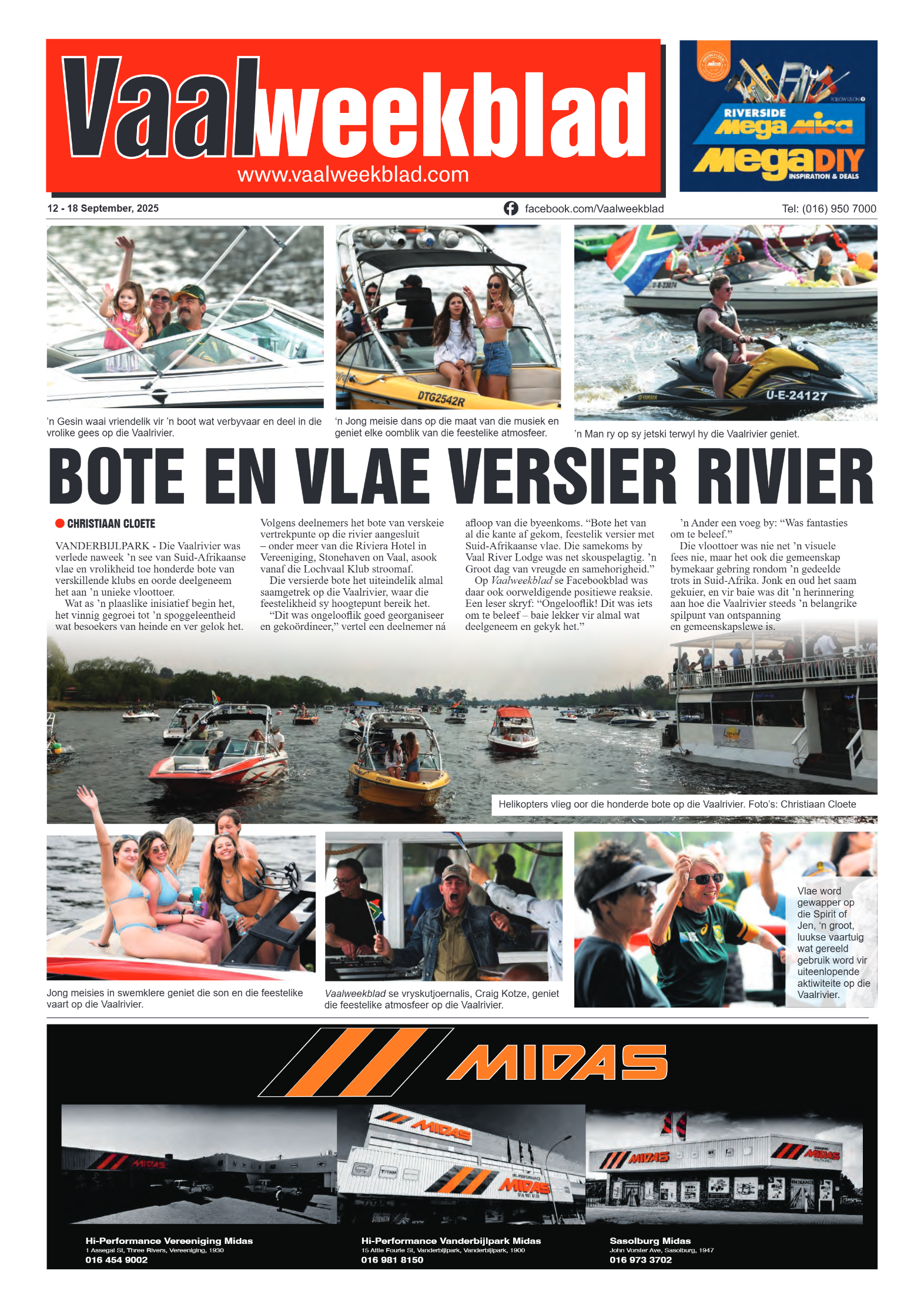 Vaalweekblad 12 – 18 September, 2025 page 1