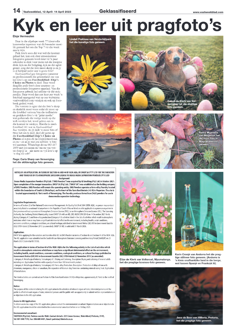 Vaalweekblad, 12 April- 14 April 2023 page 14