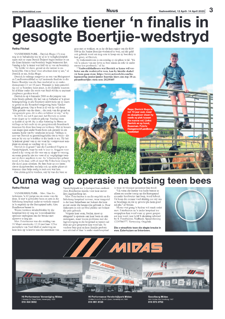 Vaalweekblad, 12 April- 14 April 2023 page 3