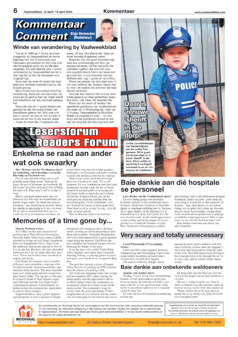 Vaalweekblad, 12 April- 14 April 2023 page 6