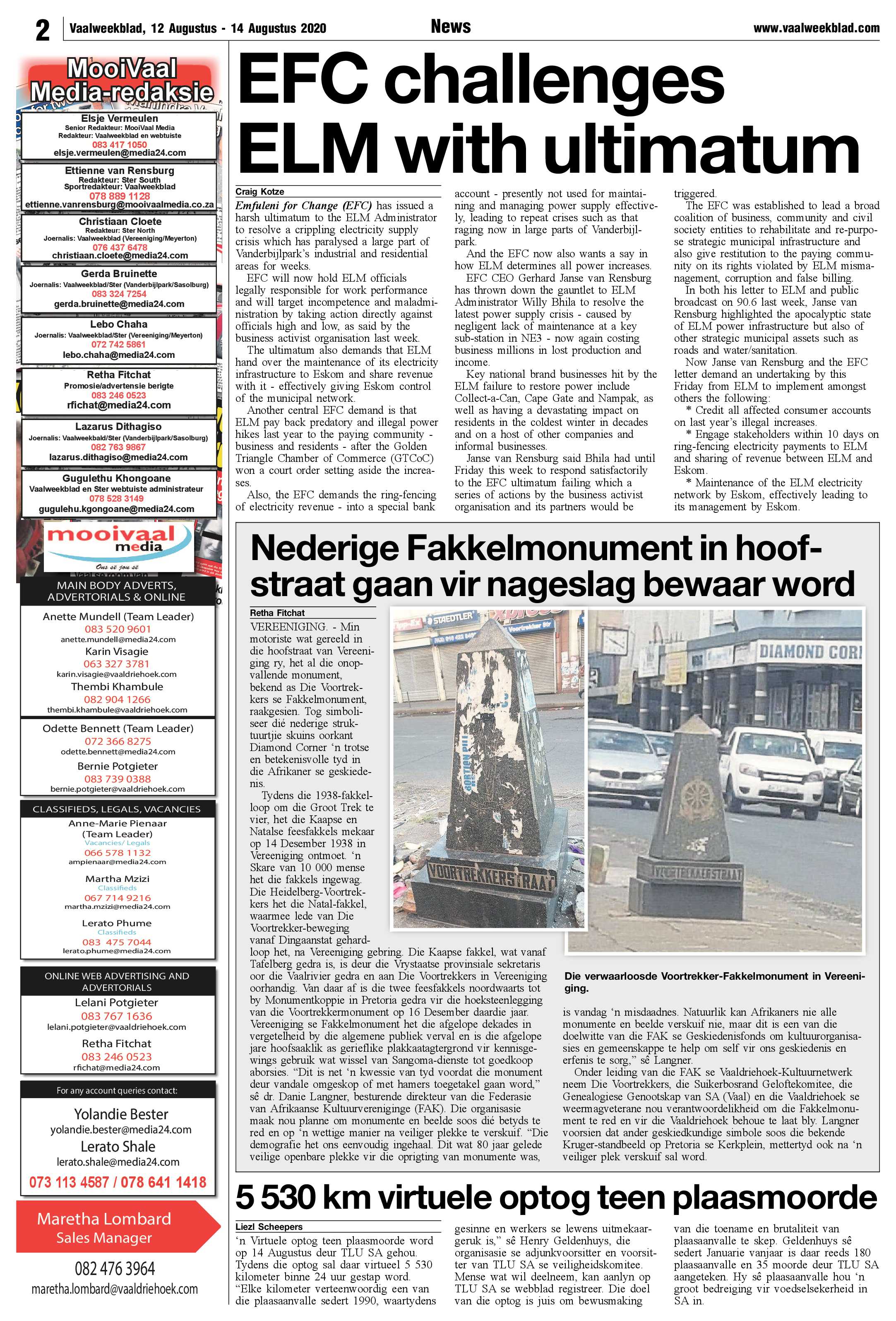 Vaalweekblad 12 Augustus – 14 Augustus 2020 page 2