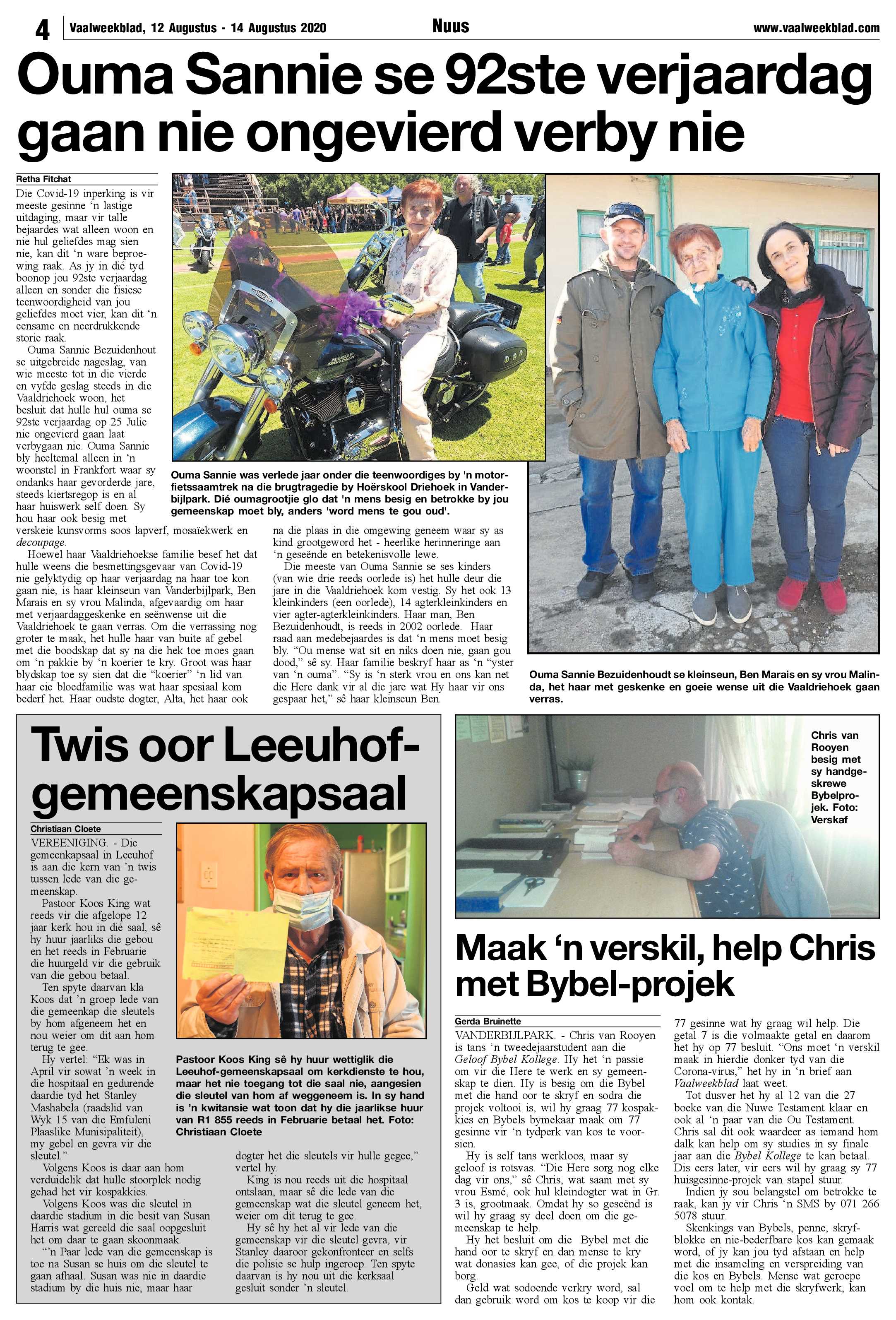 Vaalweekblad 12 Augustus – 14 Augustus 2020 page 4