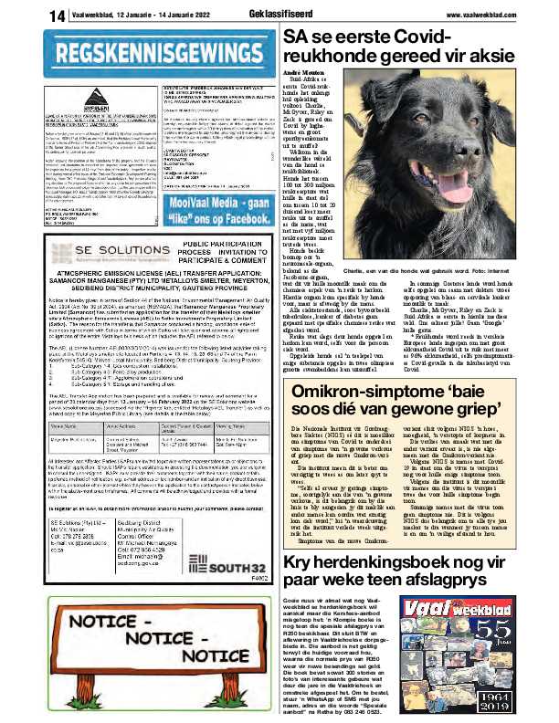Vaalweekblad 12 Januarie – 14 Januarie 2022 page 14