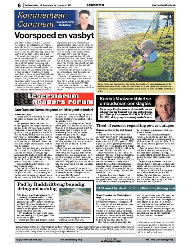 Vaalweekblad 12 Januarie – 14 Januarie 2022 page 6