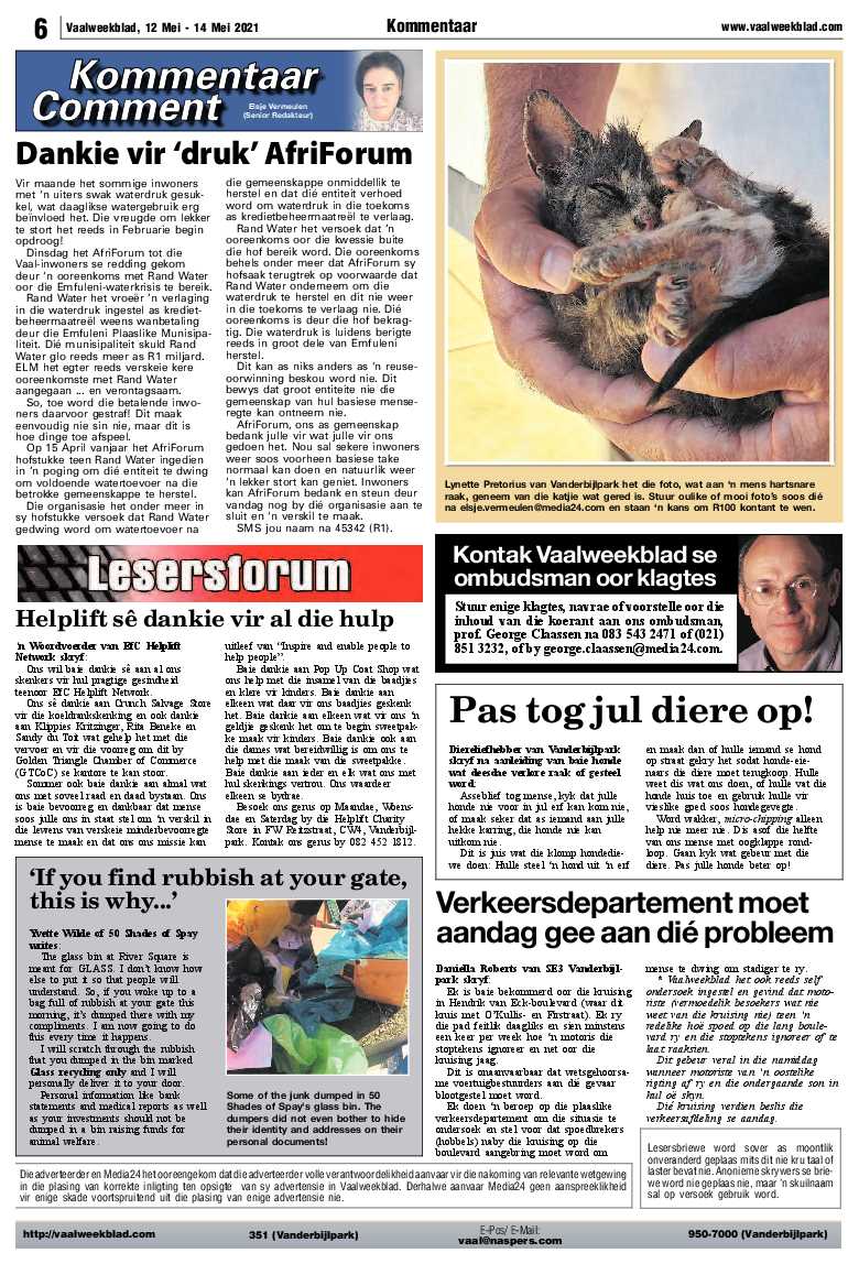 Vaalweekblad, 12 Mei – 14 Mei 2021 page 6