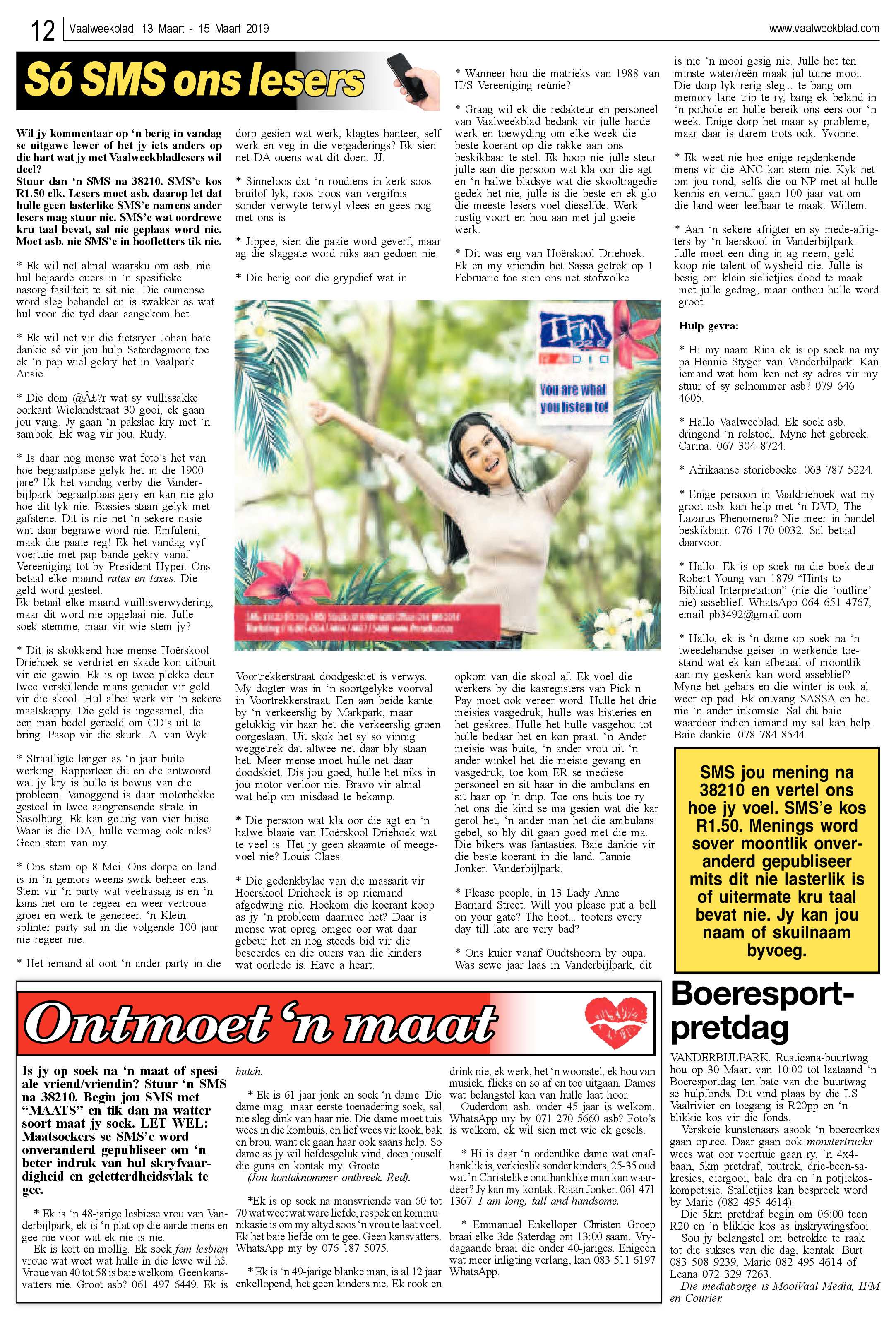 Vaalweekblad 13 – 15 Maart 2019 page 12