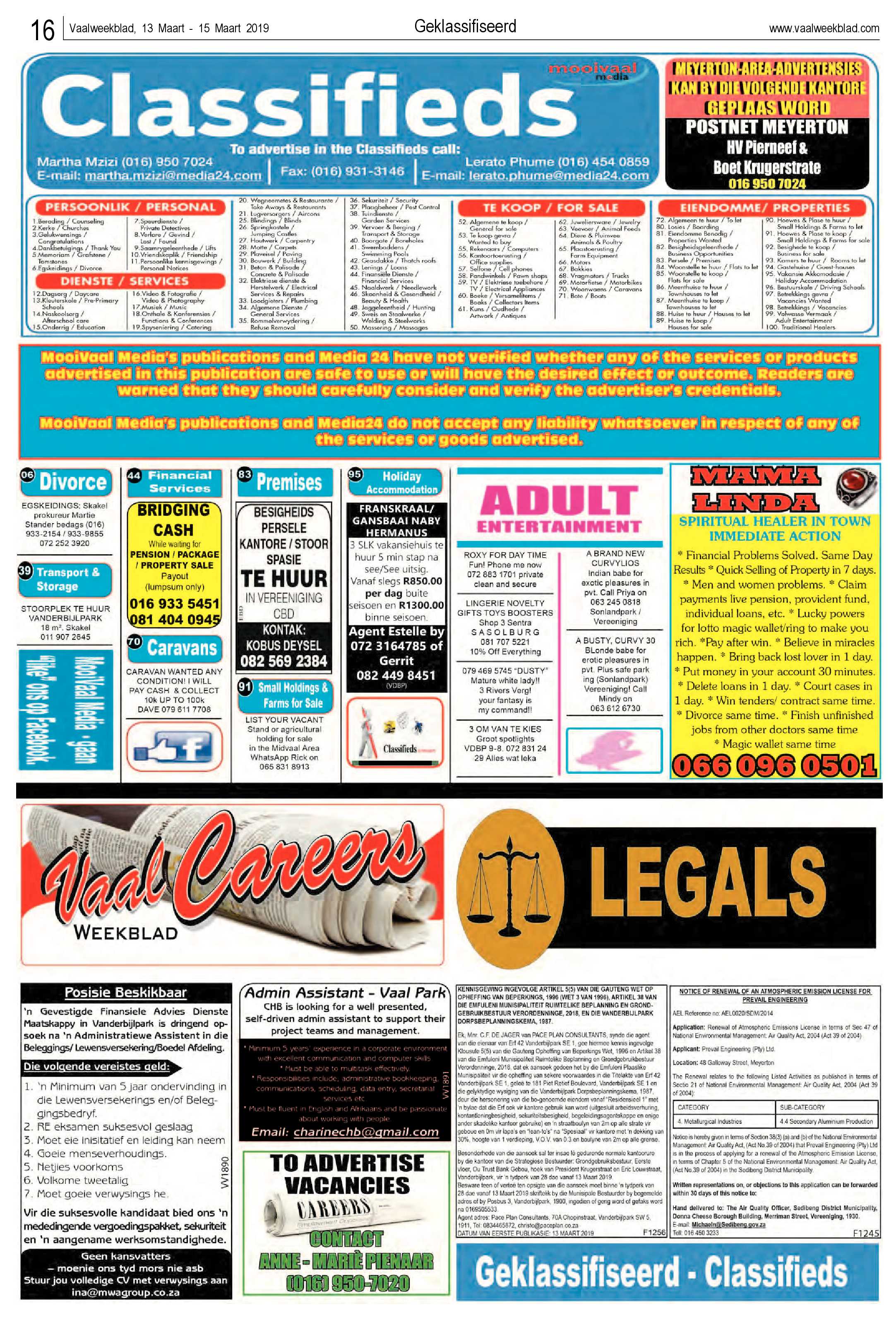 Vaalweekblad 13 – 15 Maart 2019 page 16