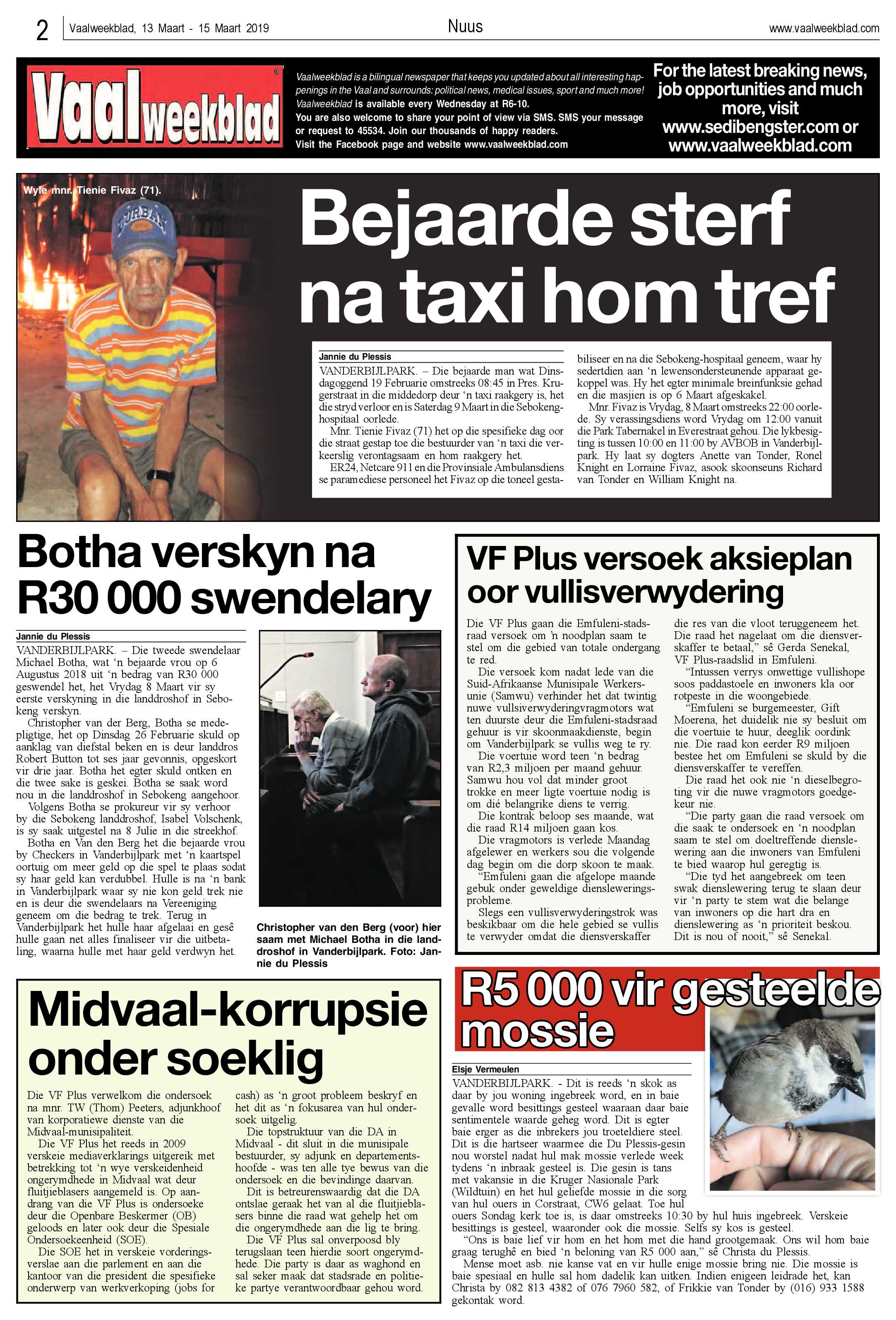 Vaalweekblad 13 – 15 Maart 2019 page 2