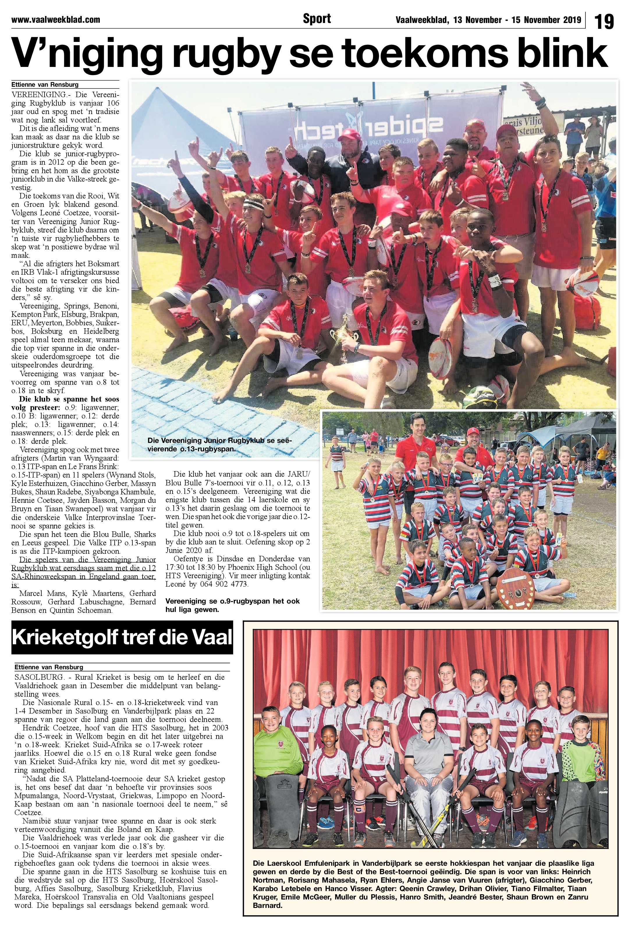 Vaalweekblad 13 – 15 November 2019 page 19