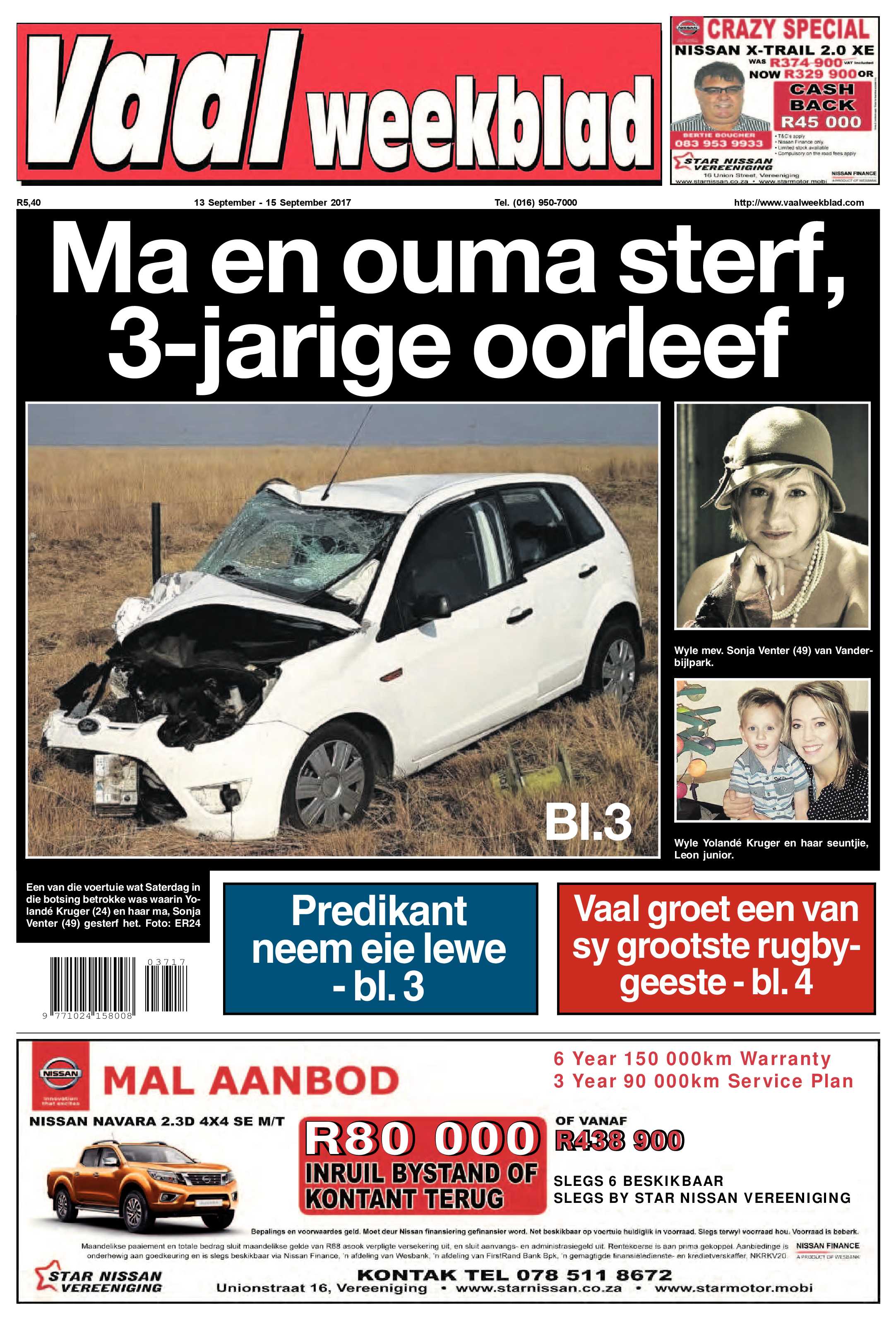 Vaalweekblad 13 – 15 September 2017 page 1