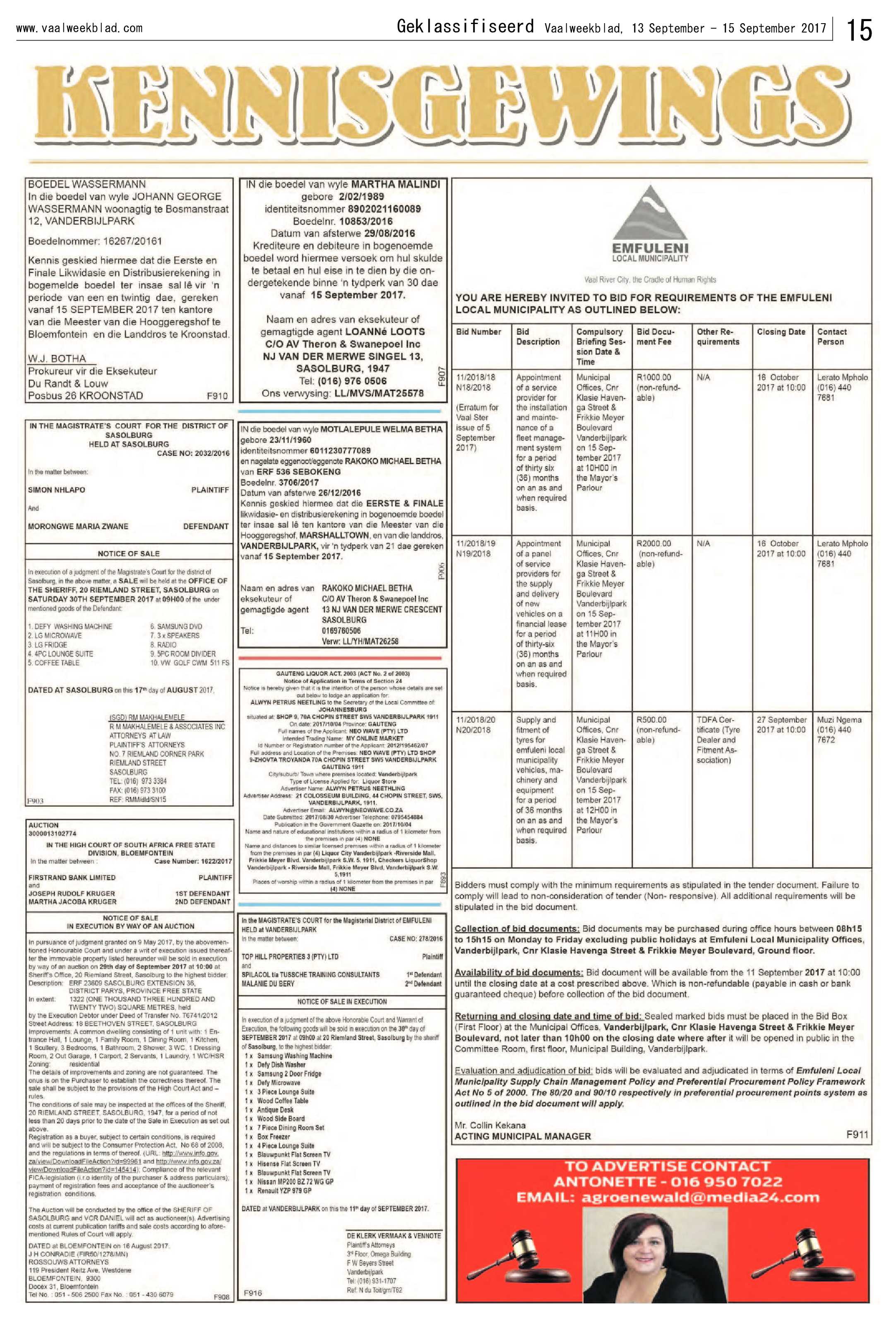 Vaalweekblad 13 – 15 September 2017 page 15