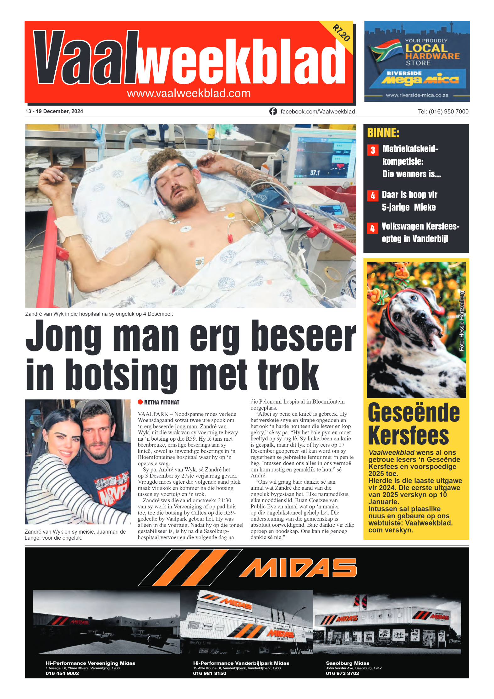 Vaalweekblad 13 – 19 December, 2024 page 1