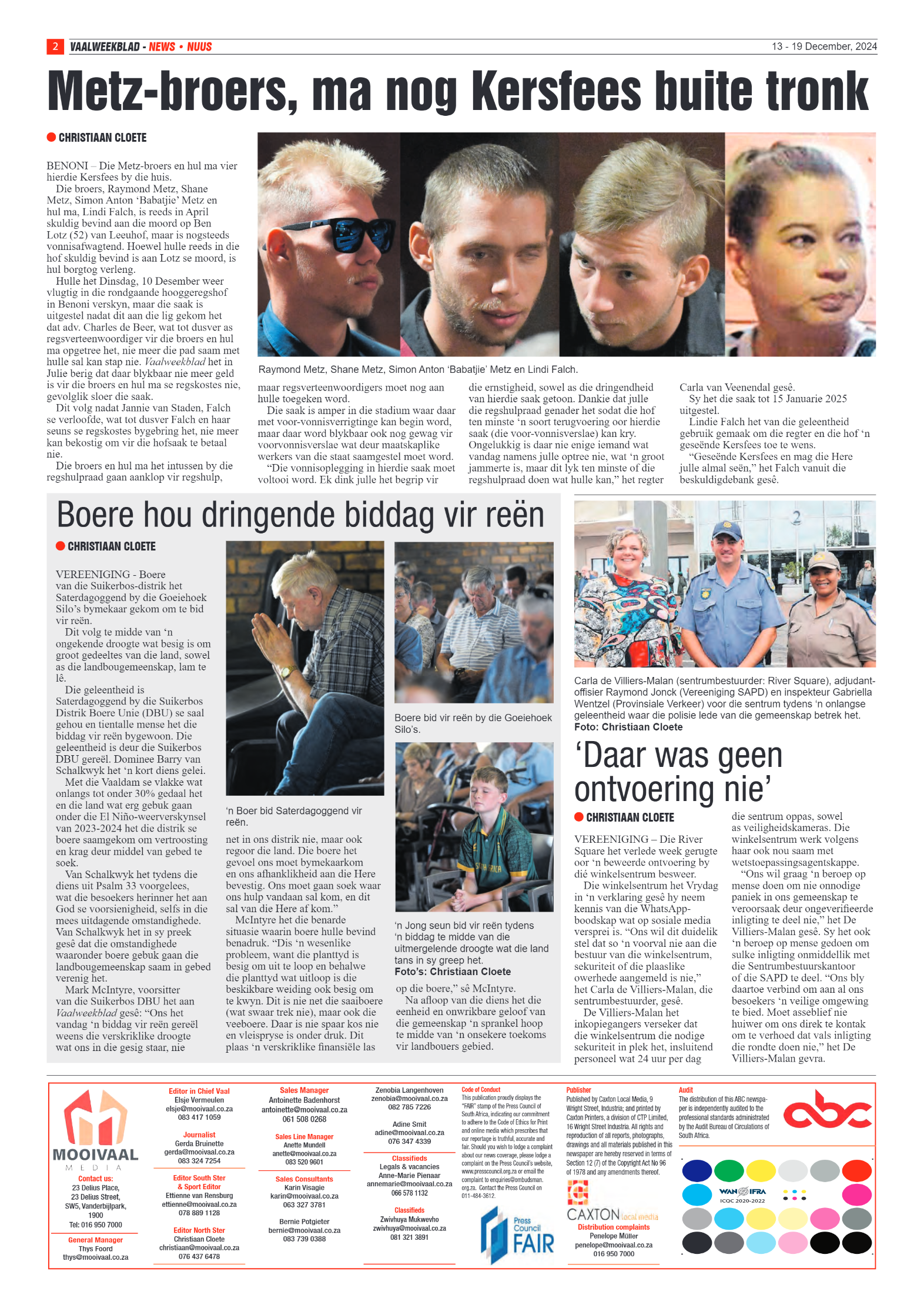Vaalweekblad 13 – 19 December, 2024 page 2