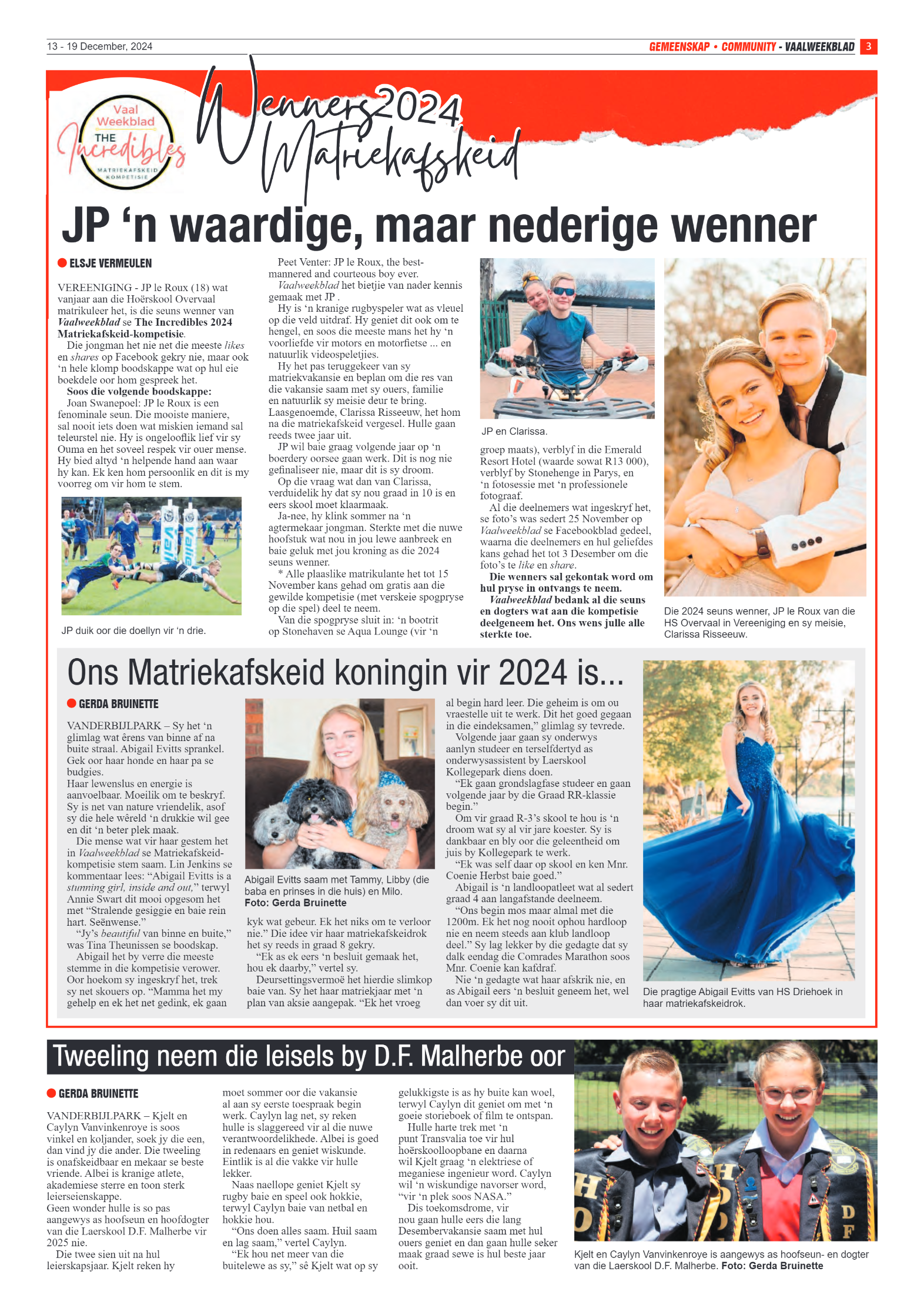Vaalweekblad 13 – 19 December, 2024 page 3