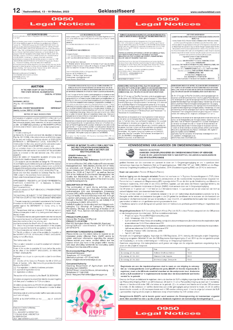 Vaalweekblad, 13 – 19 Oktober, 2023 page 12
