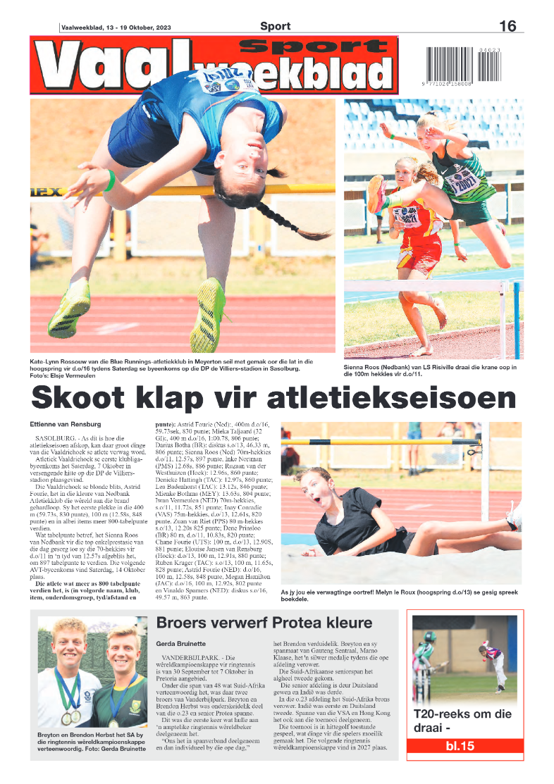 Vaalweekblad, 13 – 19 Oktober, 2023 page 16