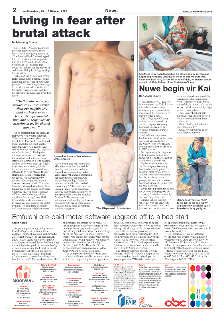 Vaalweekblad, 13 – 19 Oktober, 2023 page 2