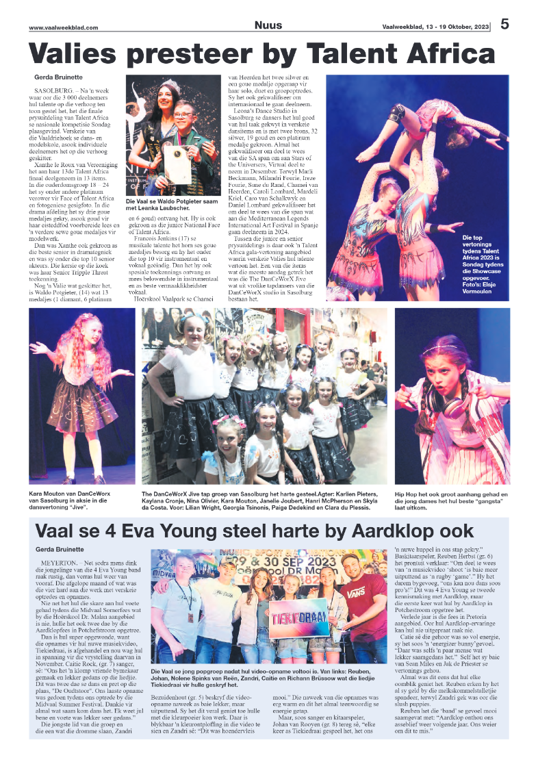 Vaalweekblad, 13 – 19 Oktober, 2023 page 5
