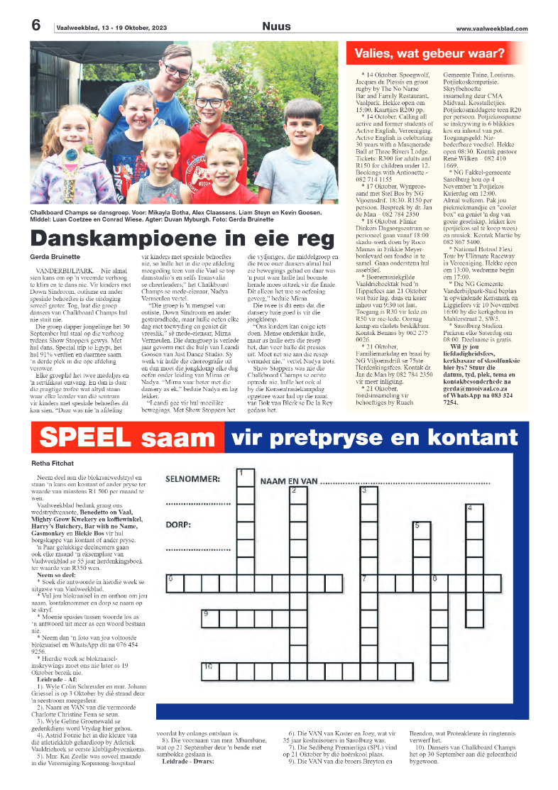 Vaalweekblad, 13 – 19 Oktober, 2023 page 6