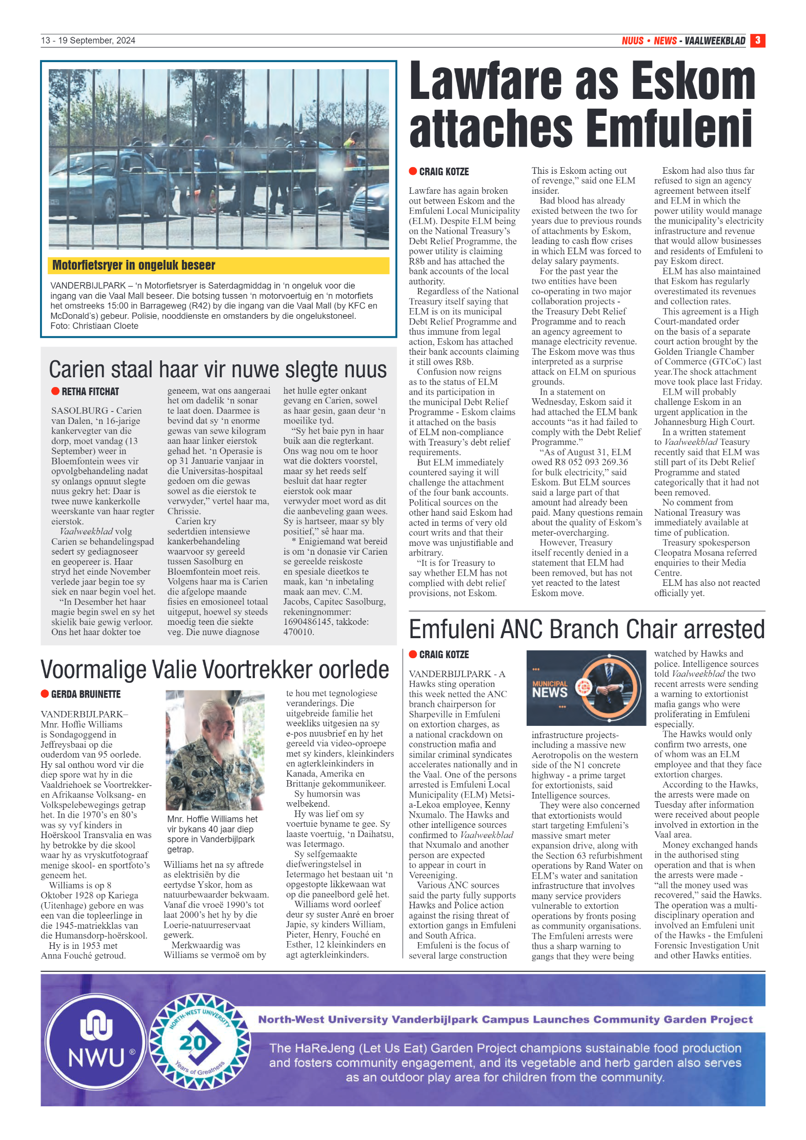 Vaalweekblad 13 – 19 September, 2024 page 3
