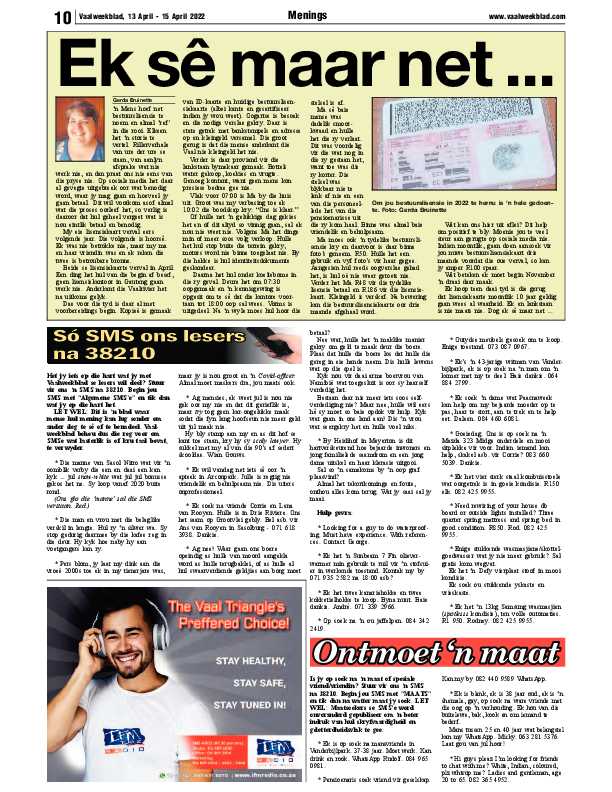 Vaalweekblad, 13 April – 15 April 2022 page 10