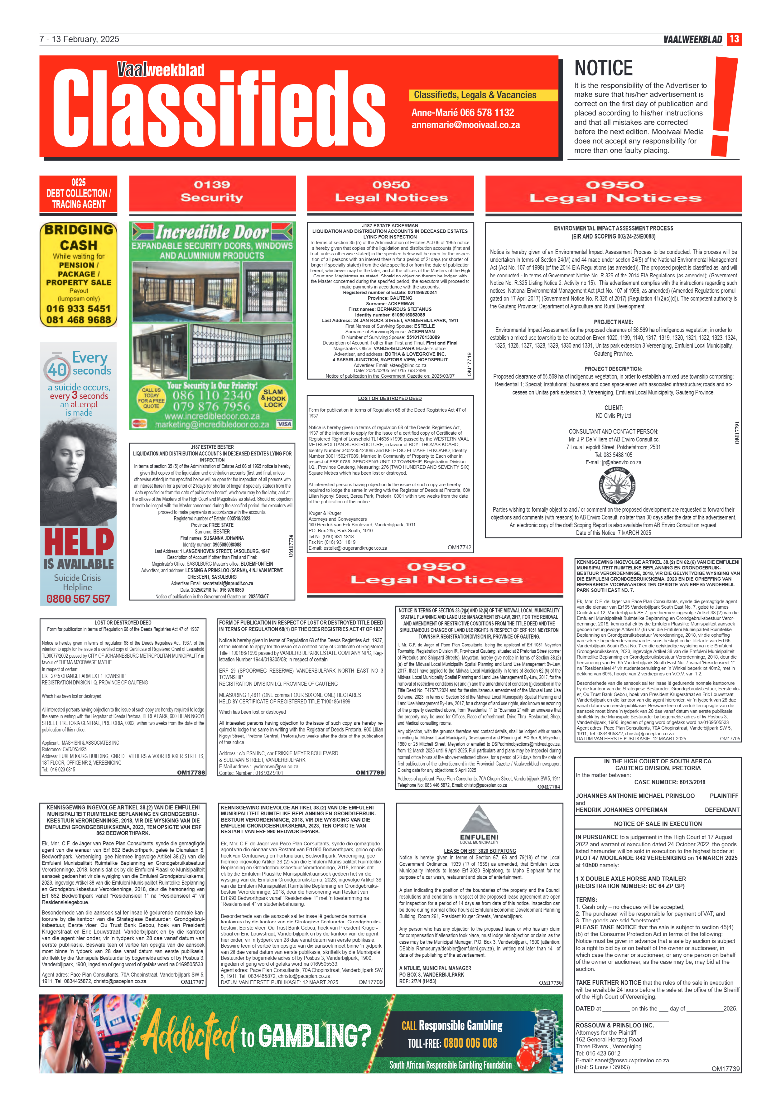 Vaalweekblad – 13 February, 2025 page 13