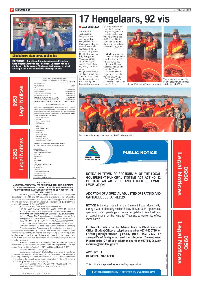 Vaalweekblad – 13 June, 2024 page 14