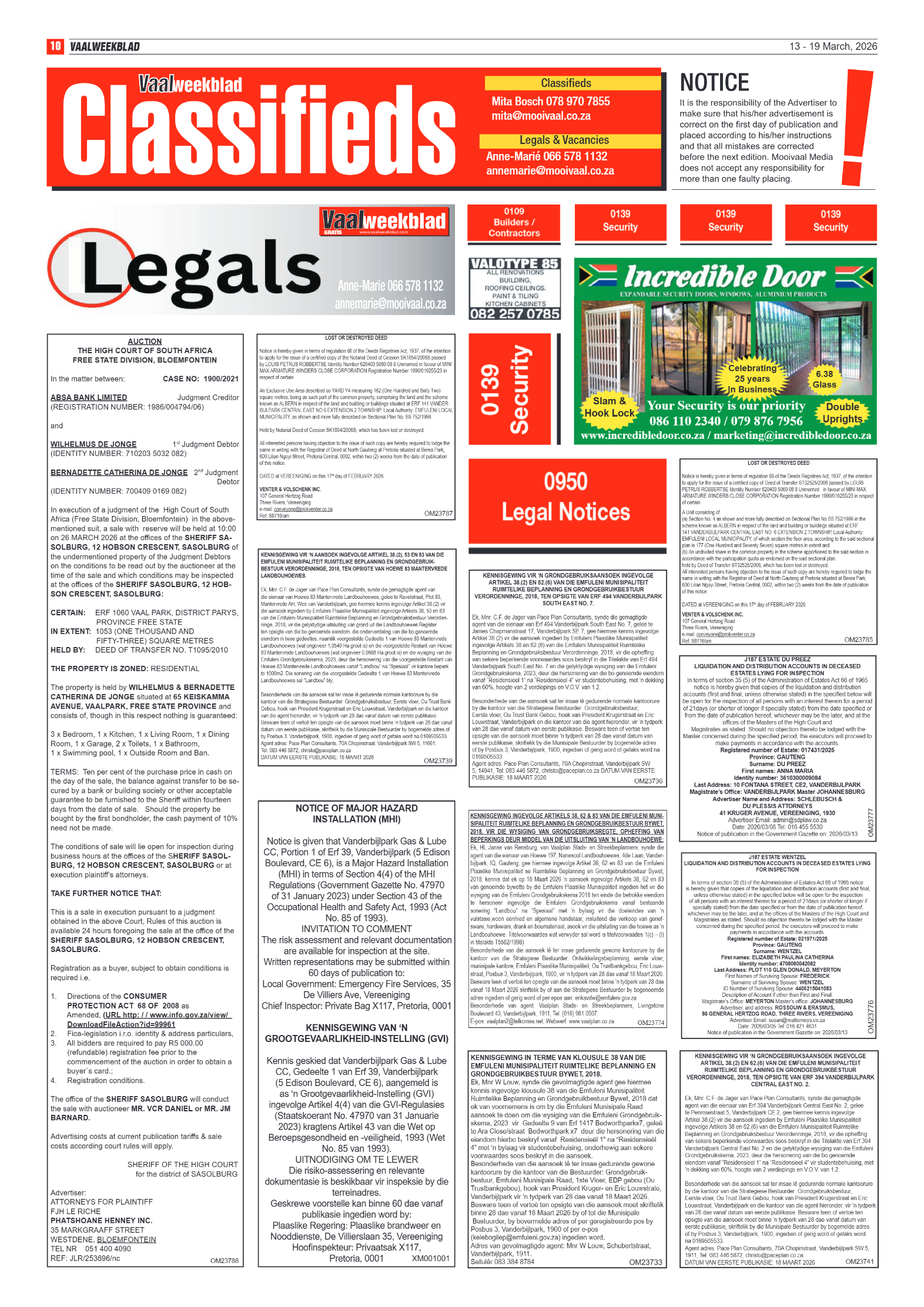 Vaalweekblad – 13 Maart page 10