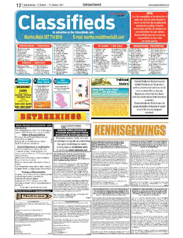 Vaalweekblad 13 Oktober – 15 Oktober 2021 page 12